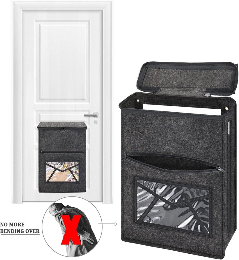 Annmore Mail Slot Catcher Bag, Indoor Grey Mail Catcher Felt Made, High Capacity Mail Slot Cover, Space Saving, Self-Adhesive, Practical Home Accessories, Housewarming Gift - Image 5